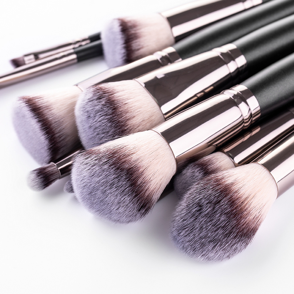 15 Makeup Brushes Set Matte Black Makeup Tools