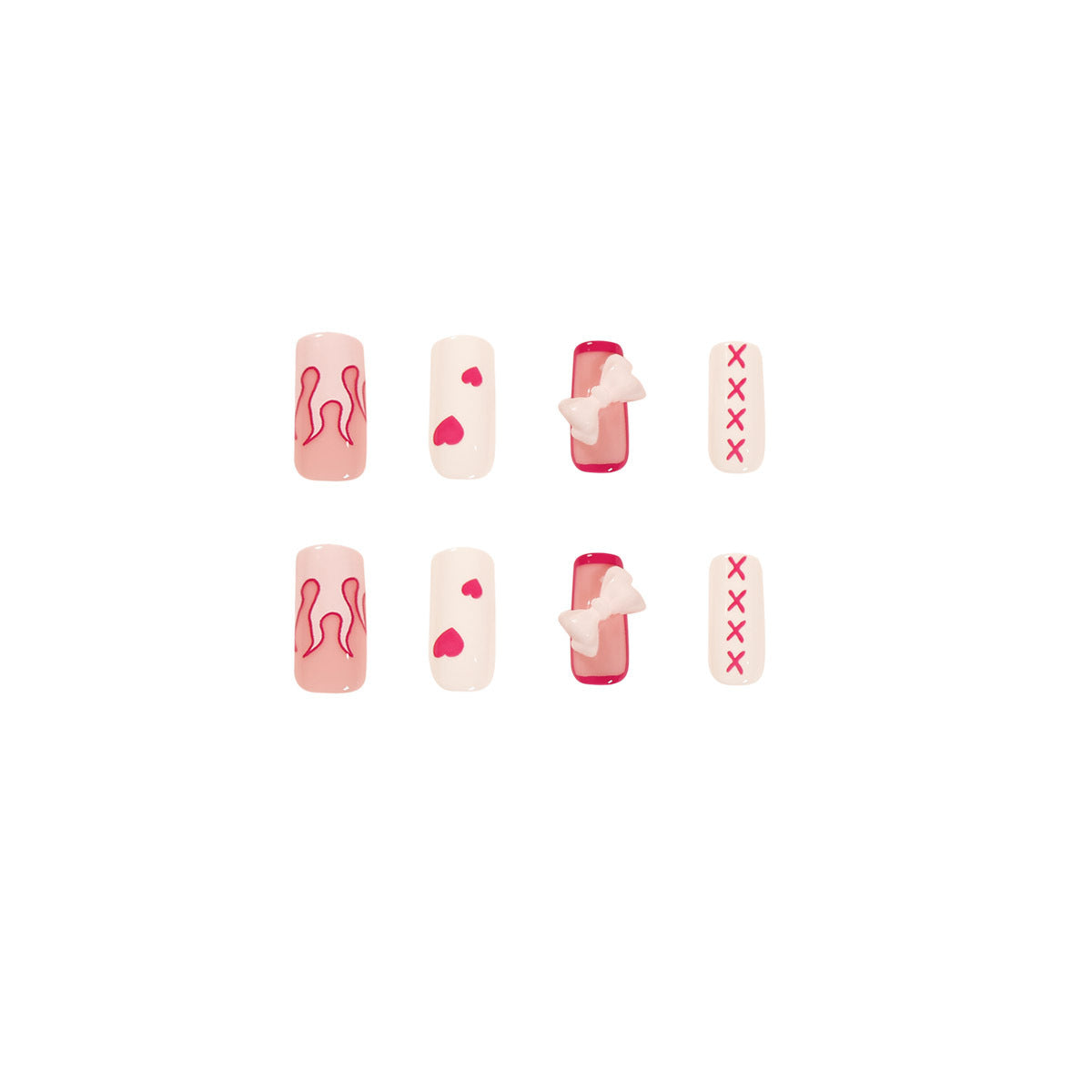 Flame Bow Wear Nail Finished Patch Removable